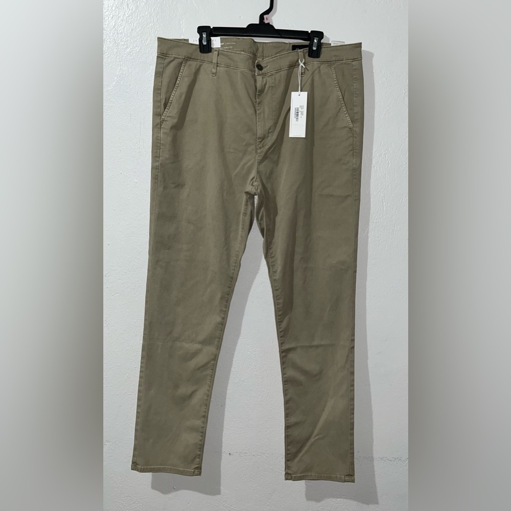 NWT AG Adriano Goldschmied The Jamison Skinny Chino Green Pants Mens Sz 40x32